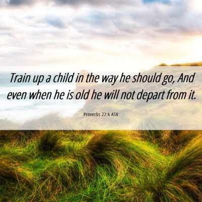 Picture 06 - Proverbs 22:6 ASV - Train up a child in the way he should go, And - Bible Verse Picture