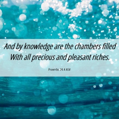 Picture 06 - Proverbs 24:4 ASV - And by knowledge are the chambers filled With all - Bible Verse Picture