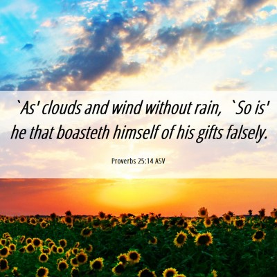 Picture 06 - Proverbs 25:14 ASV - `As' clouds and wind without rain, `So is' he - Bible Verse Picture