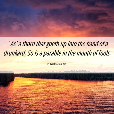 Picture 06 - Proverbs 26:9 ASV - `As' a thorn that goeth up into the hand of a - Bible Verse Picture