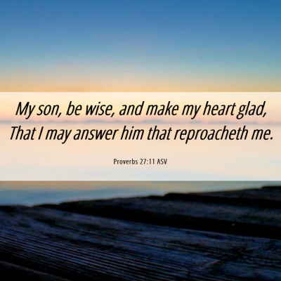 Picture 06 - Proverbs 27:11 ASV - My son, be wise, and make my heart glad, That I - Bible Verse Picture