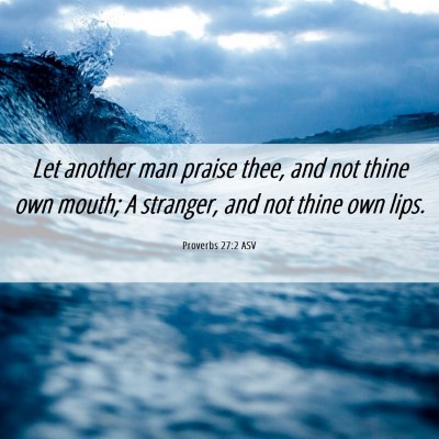 Picture 06 - Proverbs 27:2 ASV - Let another man praise thee, and not thine own - Bible Verse Picture