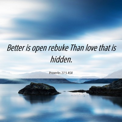 Picture 06 - Proverbs 27:5 ASV - Better is open rebuke Than love that is - Bible Verse Picture
