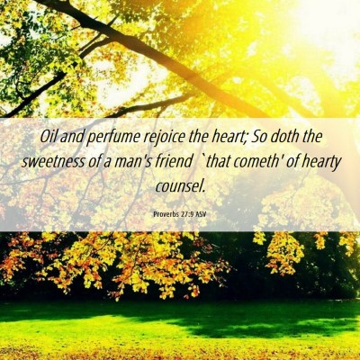 Picture 06 - Proverbs 27:9 ASV - Oil and perfume rejoice the heart; So doth the - Bible Verse Picture