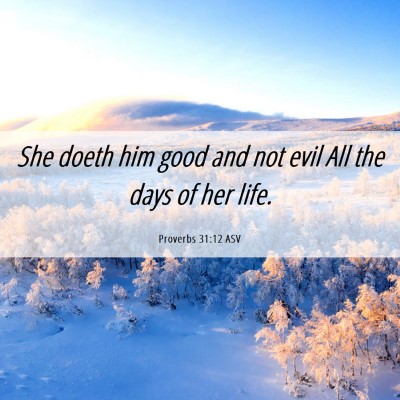 Picture 06 - Proverbs 31:12 ASV - She doeth him good and not evil All the days of - Bible Verse Picture