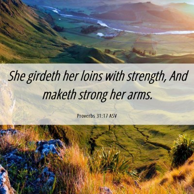Picture 06 - Proverbs 31:17 ASV - She girdeth her loins with strength, And maketh - Bible Verse Picture