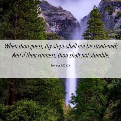 Picture 06 - Proverbs 4:12 ASV - When thou goest, thy steps shall not be - Bible Verse Picture