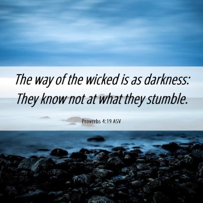 Picture 06 - Proverbs 4:19 ASV - The way of the wicked is as darkness: They know - Bible Verse Picture