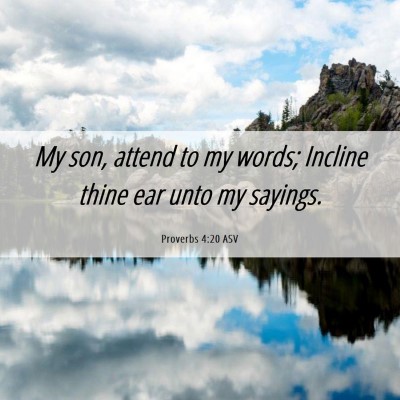 Picture 06 - Proverbs 4:20 ASV - My son, attend to my words; Incline thine ear - Bible Verse Picture