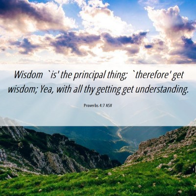 Picture 06 - Proverbs 4:7 ASV - Wisdom `is' the principal thing; `therefore' get - Bible Verse Picture