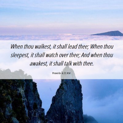 Picture 06 - Proverbs 6:22 ASV - When thou walkest, it shall lead thee; When thou - Bible Verse Picture