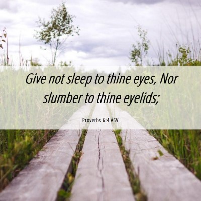 Picture 06 - Proverbs 6:4 ASV - Give not sleep to thine eyes, Nor slumber to - Bible Verse Picture