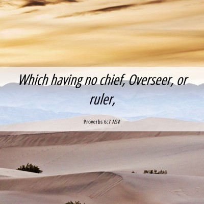 Picture 06 - Proverbs 6:7 ASV - Which having no chief, Overseer, or - Bible Verse Picture