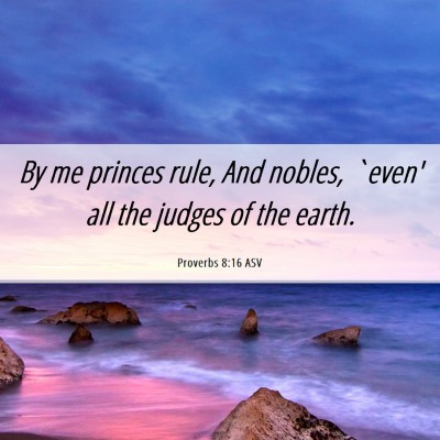 Picture 06 - Proverbs 8:16 ASV - By me princes rule, And nobles, `even' all the - Bible Verse Picture