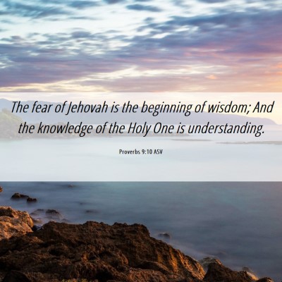 Picture 06 - Proverbs 9:10 ASV - The fear of Jehovah is the beginning of wisdom; - Bible Verse Picture