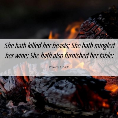 Picture 06 - Proverbs 9:2 ASV - She hath killed her beasts; She hath mingled her - Bible Verse Picture