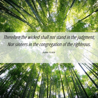 Picture 06 - Psalms 1:5 ASV - Therefore the wicked shall not stand in the - Bible Verse Picture