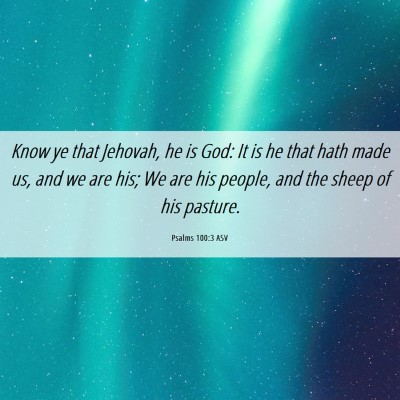 Picture 06 - Psalms 100:3 ASV - Know ye that Jehovah, he is God: It is he that - Bible Verse Picture