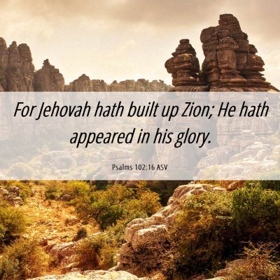 Picture 06 - Psalms 102:16 ASV - For Jehovah hath built up Zion; He hath appeared - Bible Verse Picture