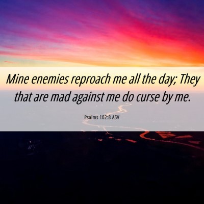 Picture 06 - Psalms 102:8 ASV - Mine enemies reproach me all the day; They that - Bible Verse Picture