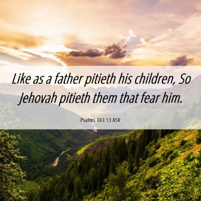 Picture 06 - Psalms 103:13 ASV - Like as a father pitieth his children, So Jehovah - Bible Verse Picture