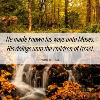 Picture 06 - Psalms 103:7 ASV - He made known his ways unto Moses, His doings - Bible Verse Picture