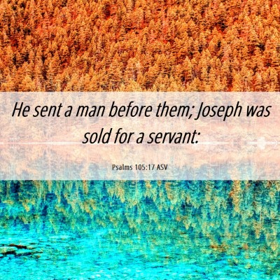 Picture 06 - Psalms 105:17 ASV - He sent a man before them; Joseph was sold for a - Bible Verse Picture