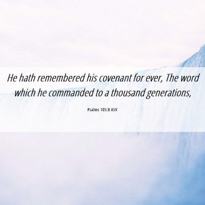 Picture 06 - Psalms 105:8 ASV - He hath remembered his covenant for ever, The - Bible Verse Picture