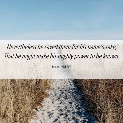 Picture 06 - Psalms 106:8 ASV - Nevertheless he saved them for his name's sake, - Bible Verse Picture