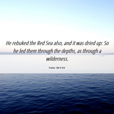Picture 06 - Psalms 106:9 ASV - He rebuked the Red Sea also, and it was dried up: - Bible Verse Picture