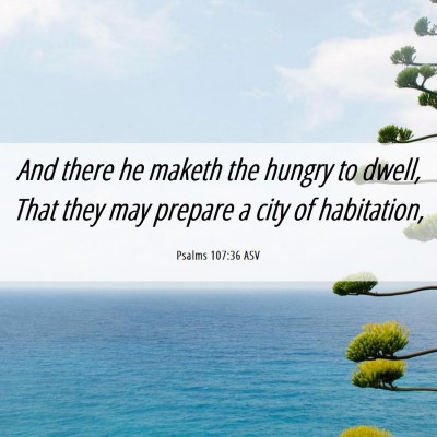 Picture 06 - Psalms 107:36 ASV - And there he maketh the hungry to dwell, That - Bible Verse Picture
