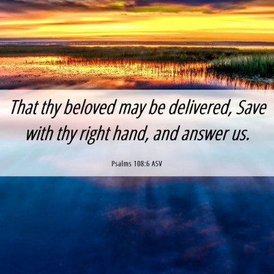 Picture 06 - Psalms 108:6 ASV - That thy beloved may be delivered, Save with thy - Bible Verse Picture