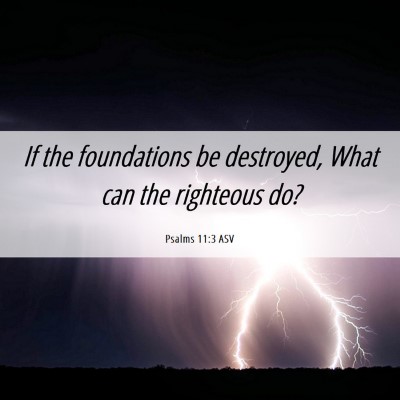 Picture 06 - Psalms 11:3 ASV - If the foundations be destroyed, What can the - Bible Verse Picture