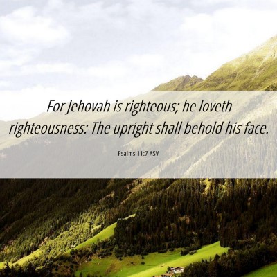 Picture 06 - Psalms 11:7 ASV - For Jehovah is righteous; he loveth - Bible Verse Picture