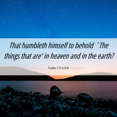 Picture 06 - Psalms 113:6 ASV - That humbleth himself to behold `The things that - Bible Verse Picture