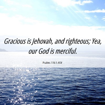 Picture 06 - Psalms 116:5 ASV - Gracious is Jehovah, and righteous; Yea, our God - Bible Verse Picture