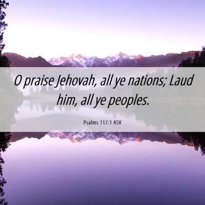 Picture 06 - Psalms 117:1 ASV - O praise Jehovah, all ye nations; Laud him, all - Bible Verse Picture