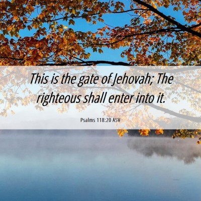 Picture 06 - Psalms 118:20 ASV - This is the gate of Jehovah; The righteous shall - Bible Verse Picture