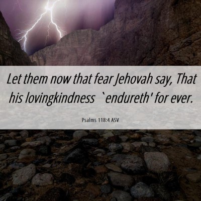 Picture 06 - Psalms 118:4 ASV - Let them now that fear Jehovah say, That his - Bible Verse Picture