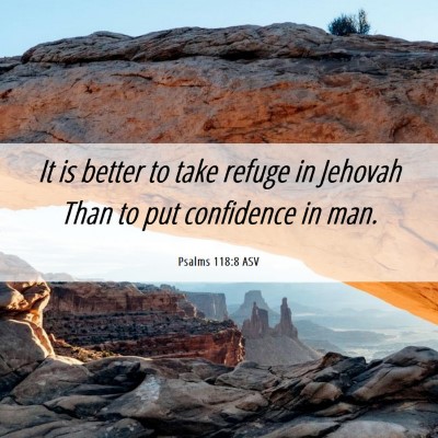 Picture 06 - Psalms 118:8 ASV - It is better to take refuge in Jehovah Than to - Bible Verse Picture