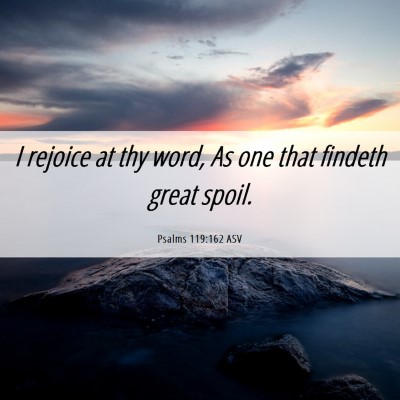 Picture 06 - Psalms 119:162 ASV - I rejoice at thy word, As one that findeth great - Bible Verse Picture