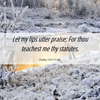 Picture 06 - Psalms 119:171 ASV - Let my lips utter praise; For thou teachest me - Bible Verse Picture