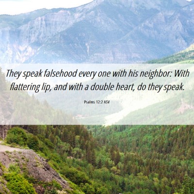 Picture 06 - Psalms 12:2 ASV - They speak falsehood every one with his neighbor: - Bible Verse Picture