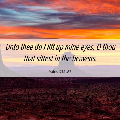 Picture 06 - Psalms 123:1 ASV - Unto thee do I lift up mine eyes, O thou that - Bible Verse Picture