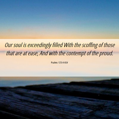 Picture 06 - Psalms 123:4 ASV - Our soul is exceedingly filled With the scoffing - Bible Verse Picture