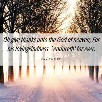 Picture 06 - Psalms 136:26 ASV - Oh give thanks unto the God of heaven; For his - Bible Verse Picture