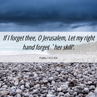 Picture 06 - Psalms 137:5 ASV - If I forget thee, O Jerusalem, Let my right hand - Bible Verse Picture