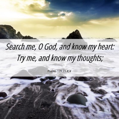 Picture 06 - Psalms 139:23 ASV - Search me, O God, and know my heart: Try me, and - Bible Verse Picture