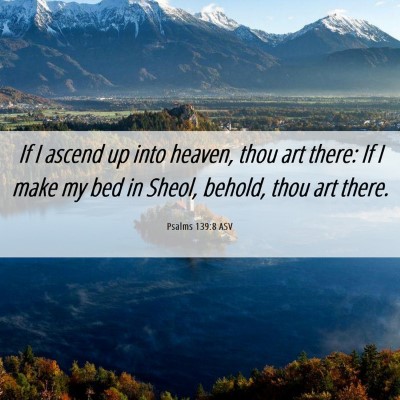 Picture 06 - Psalms 139:8 ASV - If I ascend up into heaven, thou art there: If I - Bible Verse Picture