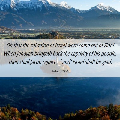 Picture 06 - Psalms 14:7 ASV - Oh that the salvation of Israel were come out of - Bible Verse Picture